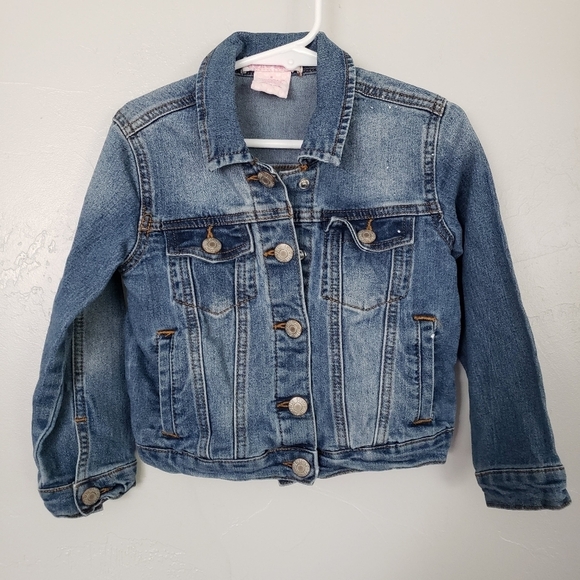 Soho Blue Girls 6 Blue Jean Denim Jacket Snap Button Cropped Long Sleeve - Picture 1 of 6